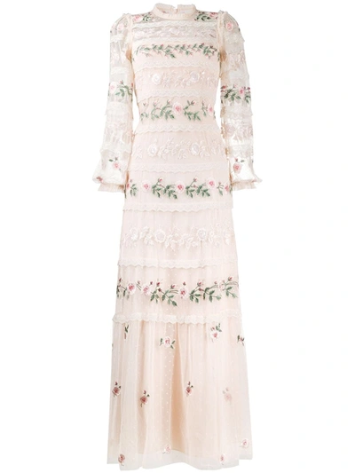 Shop Needle & Thread Embroidered Lace Dress In Pink