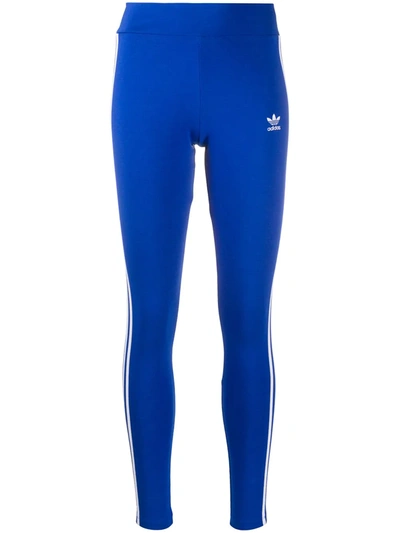 Shop Adidas Originals 3-stripes Adicolour Leggings In Blue