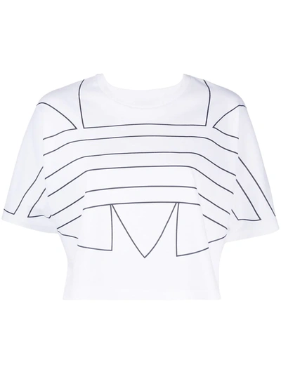 Shop Adidas Originals Large Logo T-shirt In White