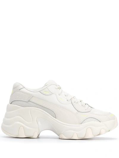 Shop Puma Pulsar Wedge Tech Glam Sneakers In Grey