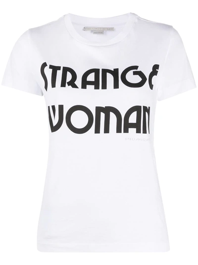 Shop Stella Mccartney Strange Woman Cotton T-shirt In White