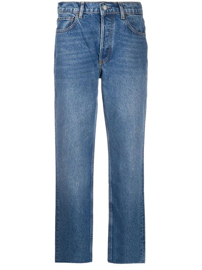 Shop Boyish Denim Straight Leg Jeans In Blue