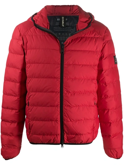 Shop Ecoalf Hooded Puffer Jacket In Red