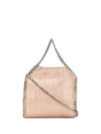 Shop Stella Mccartney Tiny Metallic Falabella Crossbody Bag In Pink