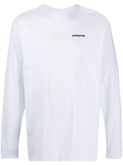 Shop Patagonia P-6 Long-sleeved T-shirt In White