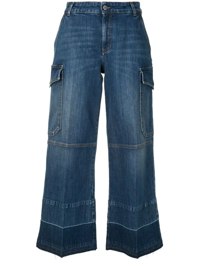 Shop Stella Mccartney Wide-leg Cropped Jeans In Blue
