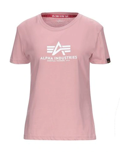 Shop Alpha Industries T-shirt In Pale Pink