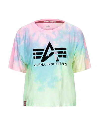 Shop Alpha Industries T-shirts In Azure