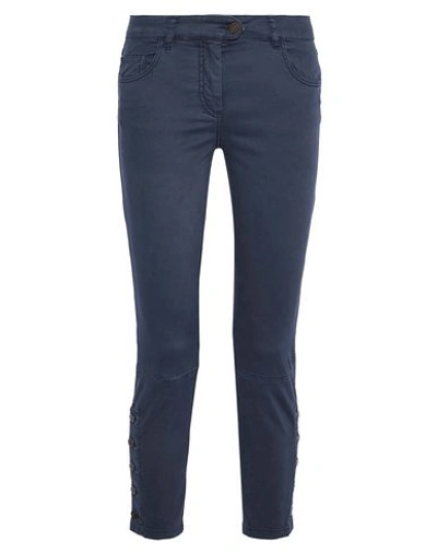 Shop Belstaff Woman Pants Midnight Blue Size 27 Cotton, Elastane