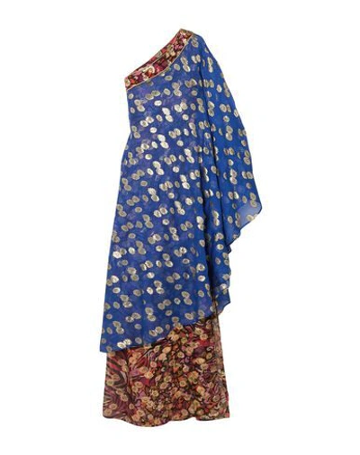 Shop Dundas Woman Maxi Dress Bright Blue Size 0 Silk, Polyester