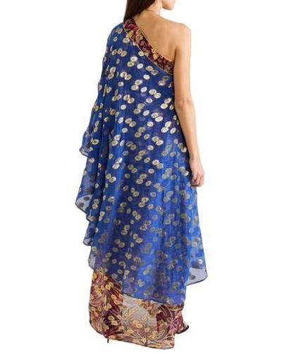 Shop Dundas Woman Maxi Dress Bright Blue Size 0 Silk, Polyester