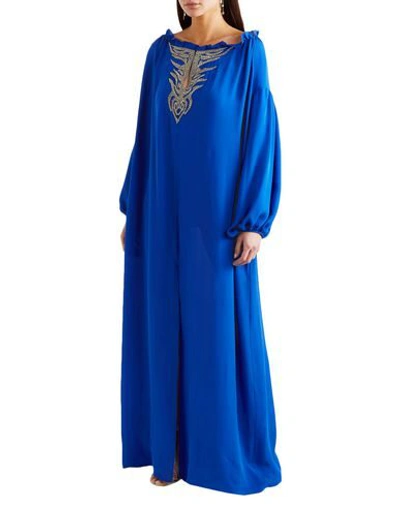 Shop Dundas Woman Maxi Dress Bright Blue Size 4 Silk