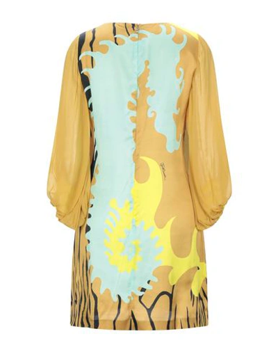 Shop Just Cavalli Woman Mini Dress Ocher Size 8 Viscose In Yellow