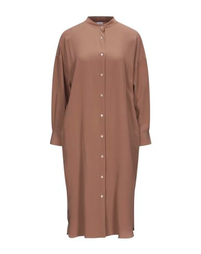 Shop Aspesi Woman Midi Dress Camel Size 4 Silk In Beige