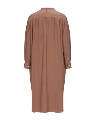 Shop Aspesi Woman Midi Dress Camel Size 4 Silk In Beige