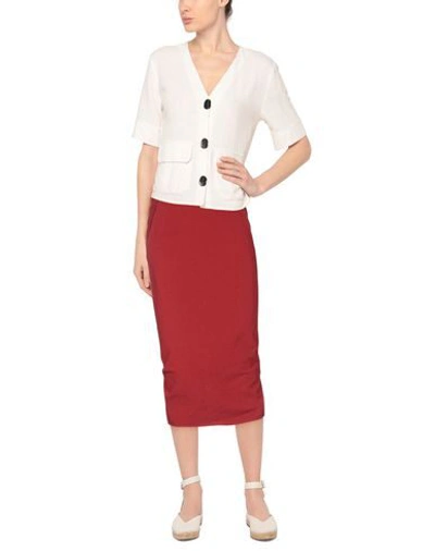 Shop Rick Owens Midi Skirts In Red