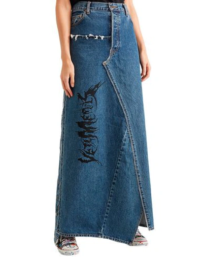 Shop Vetements Long Skirts In Blue