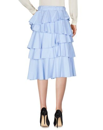 Shop Hache Woman Midi Skirt Sky Blue Size 12 Cotton
