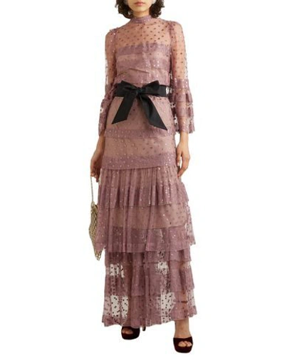 Shop Anna Mason Woman Long Skirt Purple Size 6 Viscose, Nylon, Pes - Polyethersulfone, Silk