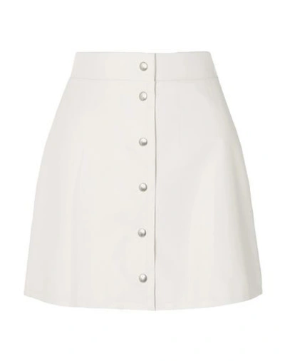 Shop Sara Battaglia Woman Mini Skirt White Size 12 Polyurethane, Viscose