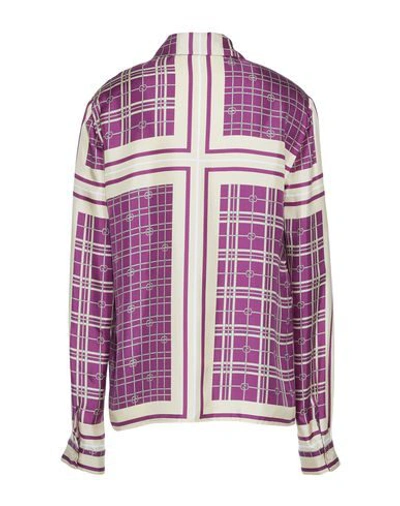 Shop Gucci Patterned Shirts & Blouses In Purple