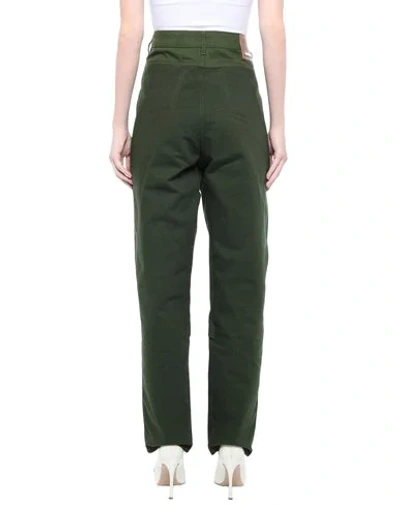 Shop Jacquemus Woman Denim Pants Military Green Size 28 Cotton