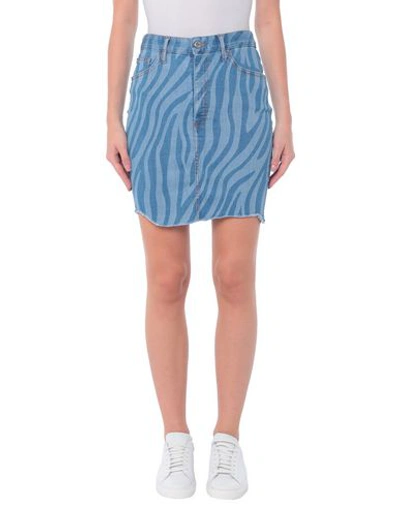 Shop Just Cavalli Woman Denim Skirt Blue Size 28 Cotton, Elastomultiester, Elastane
