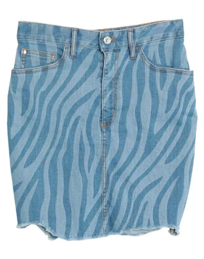 Shop Just Cavalli Woman Denim Skirt Blue Size 26 Cotton, Elastomultiester, Elastane
