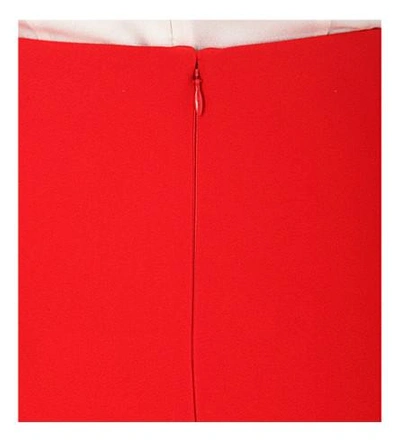Shop Alexander Mcqueen Crepe Pencil Skirt In Red
