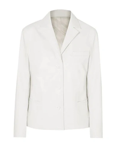 Shop Commission Woman Blazer White Size 8 Polyurethane