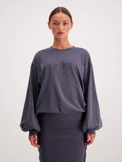 Shop Amendi Ines Sweatshirt In Washed Black