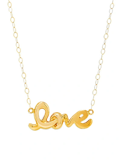 Shop Saks Fifth Avenue Tiny Love 14k Yellow Gold Pendant Necklace