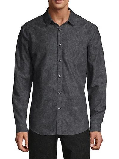Shop John Varvatos Slim-fit Printed Shirt In Indigo