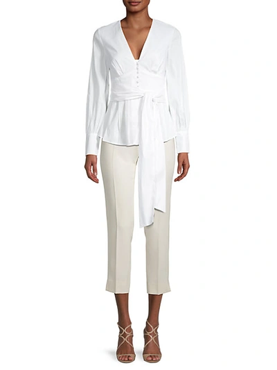 Shop Bailey44 Lorna Sash-tie Peplum Shirt In White
