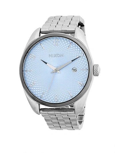 Shop Nixon Bullet Stainless Steel Bracelet Watch In Blue Grey