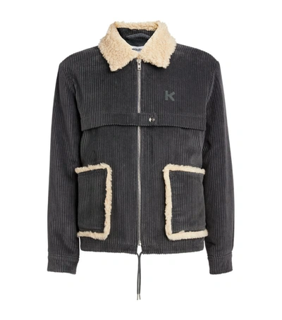 Shop Kenzo Corduroy Faux-shearling Jacket