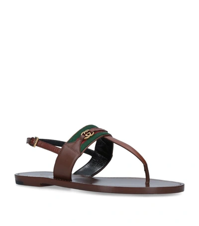 Shop Gucci Leather Syrio Sandals