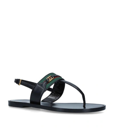 Shop Gucci Leather Syrio Sandals