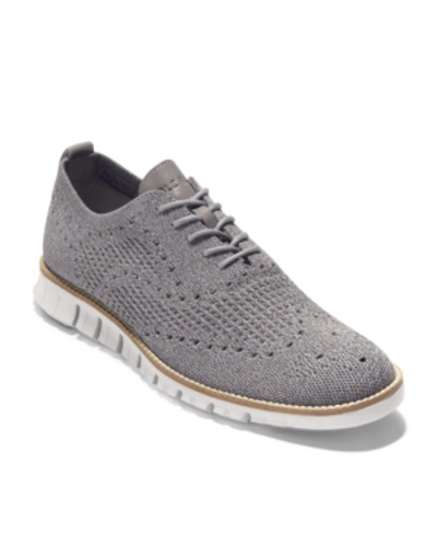 Shop Cole Haan Men's Zerogrand Stitchlite Oxford Men's Shoes In Magnet/ironstone Waffle Knit/tan