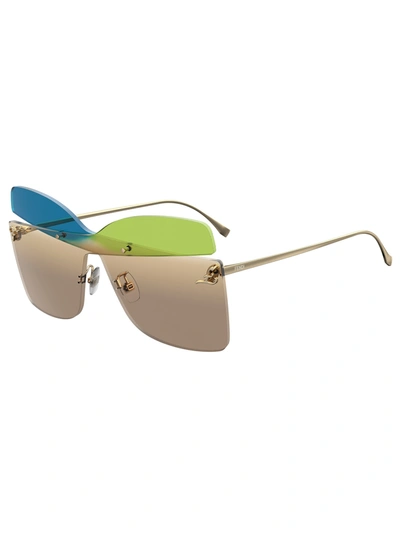 Shop Fendi Ff 0399/s Sunglasses In Rnb/ha Blue Green