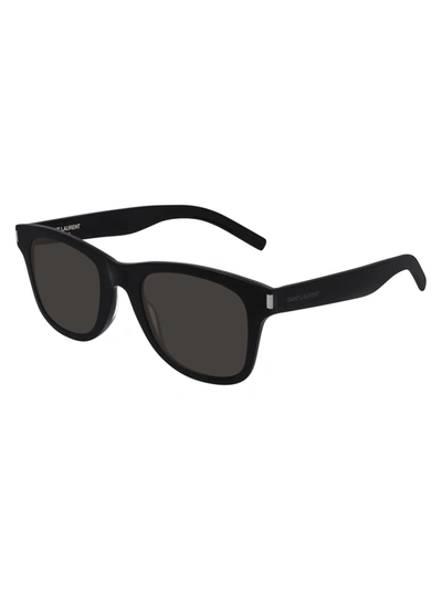 Shop Saint Laurent Sl 51/b Slim Sunglasses In Black Black Black