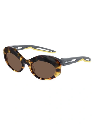 Shop Balenciaga Bb0053s Sunglasses In Havana Grey Brown