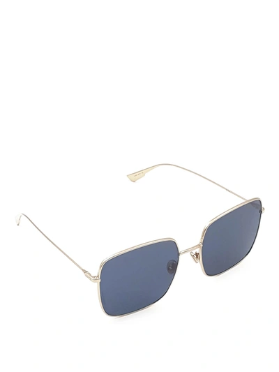 Shop Dior Stellaire1 Sunglasses In Gold Blue