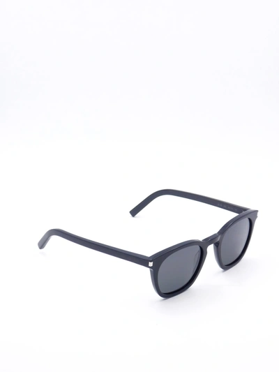 Shop Saint Laurent Sl 28 Sunglasses In Black Black Smoke