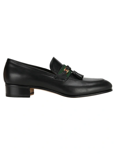 Shop Gucci Loafer With Web And Interlocking G In Black