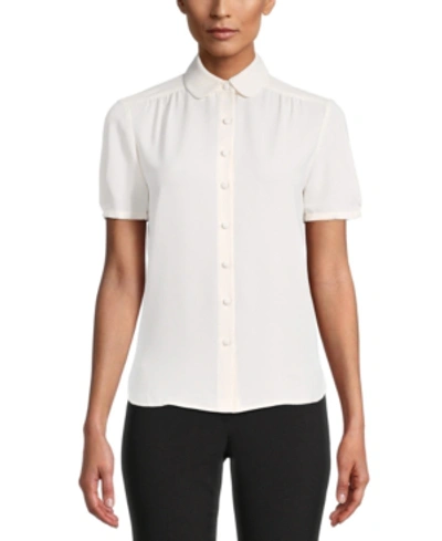 Shop Anne Klein Collared Blouse In White