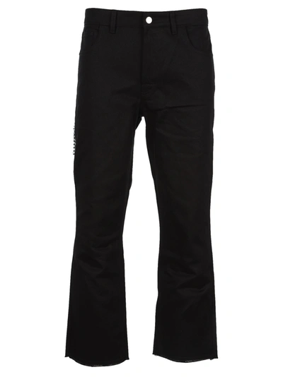 Shop Raf Simons Cropped Denim Pants In Black