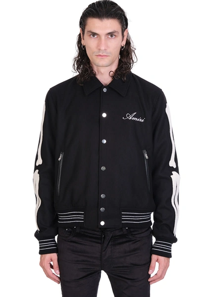 Shop Amiri Bomber In Black Wool