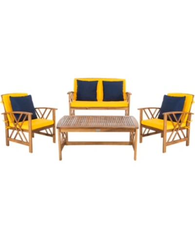 Shop Safavieh Fontana 4pc Outdoor Seating Set In Yellow