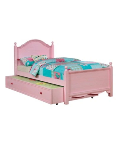 Shop Furniture Of America Poppy Twin Bed With Trundle In Pink